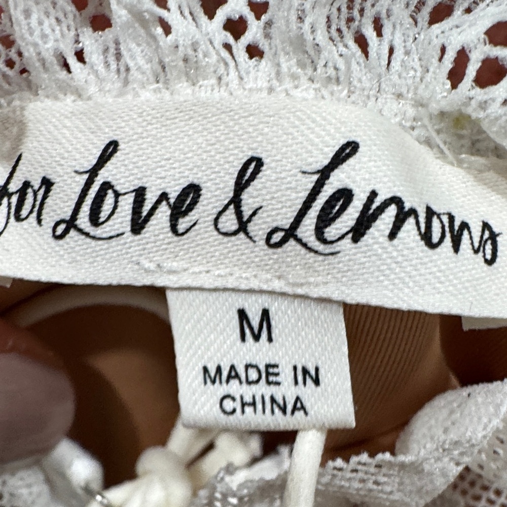 For Love And Lemons Ivory Lace-Up Bodysuit - Picture 6 of 13